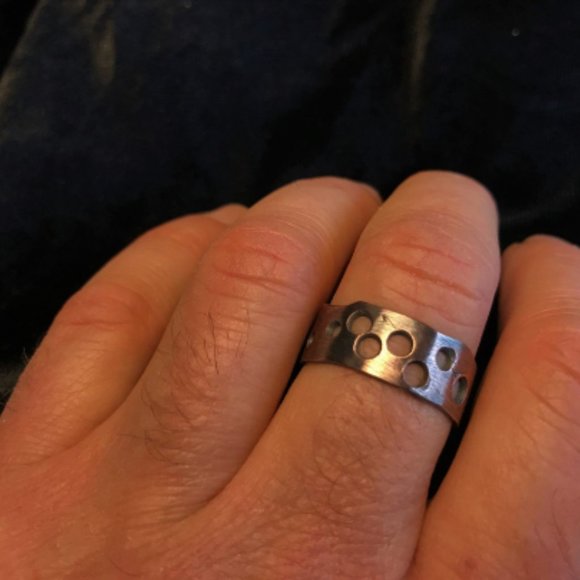 Copper Unisex Ring - Bubble- Hole design - Picture 5 of 5